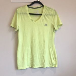Neon yellow ADIDAS climalite workout tee